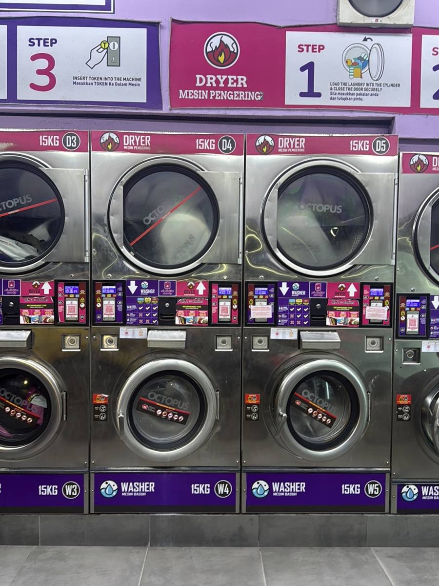 Washing machines close up